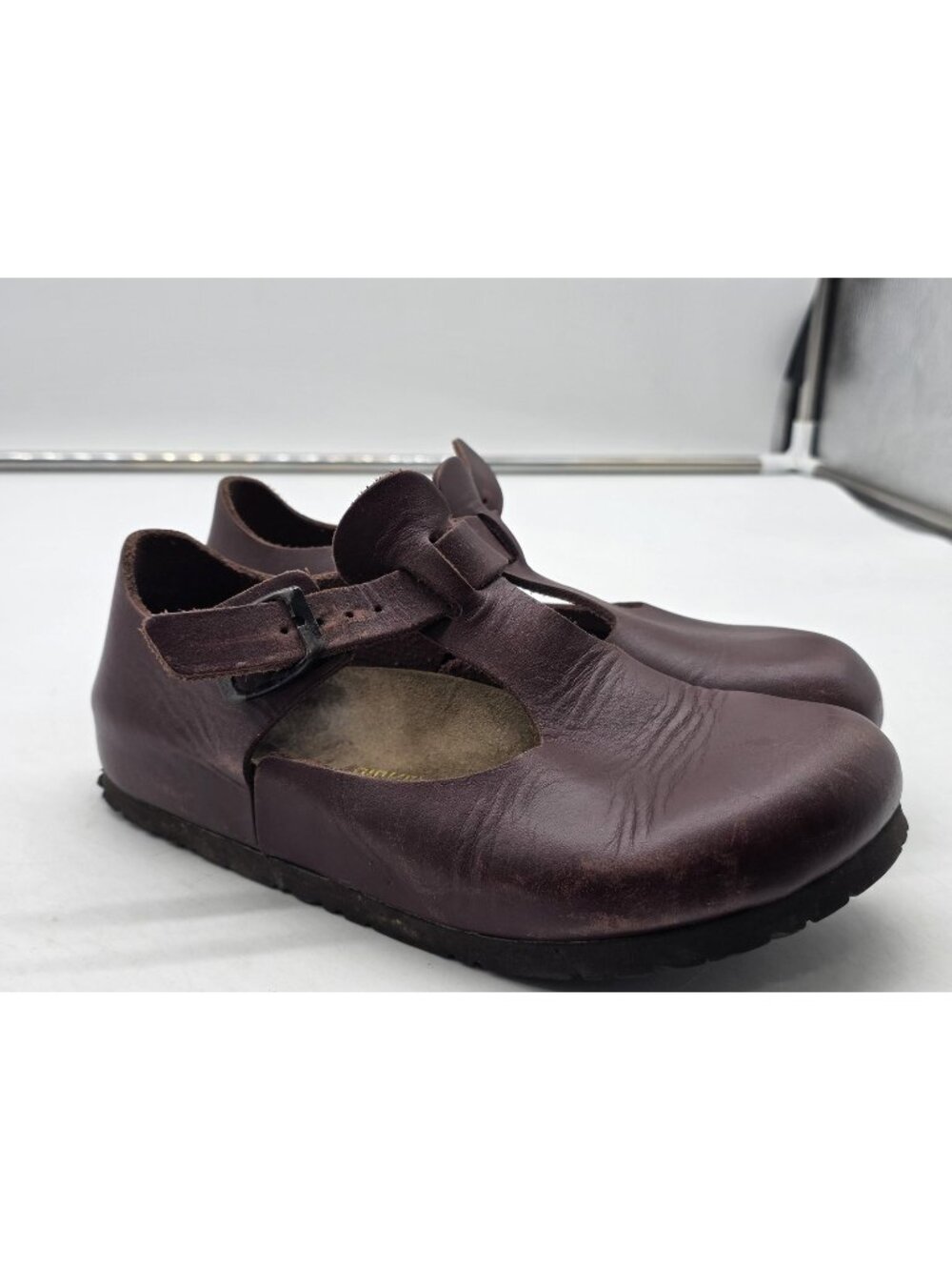 Birkenstock Shoes Womens Size 5 Paris Leather Mary Jane Flats Comfort Damaged